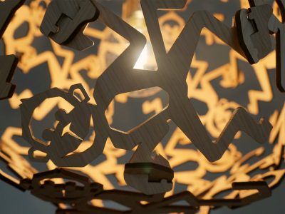 Detail of Monkey in wood: oak